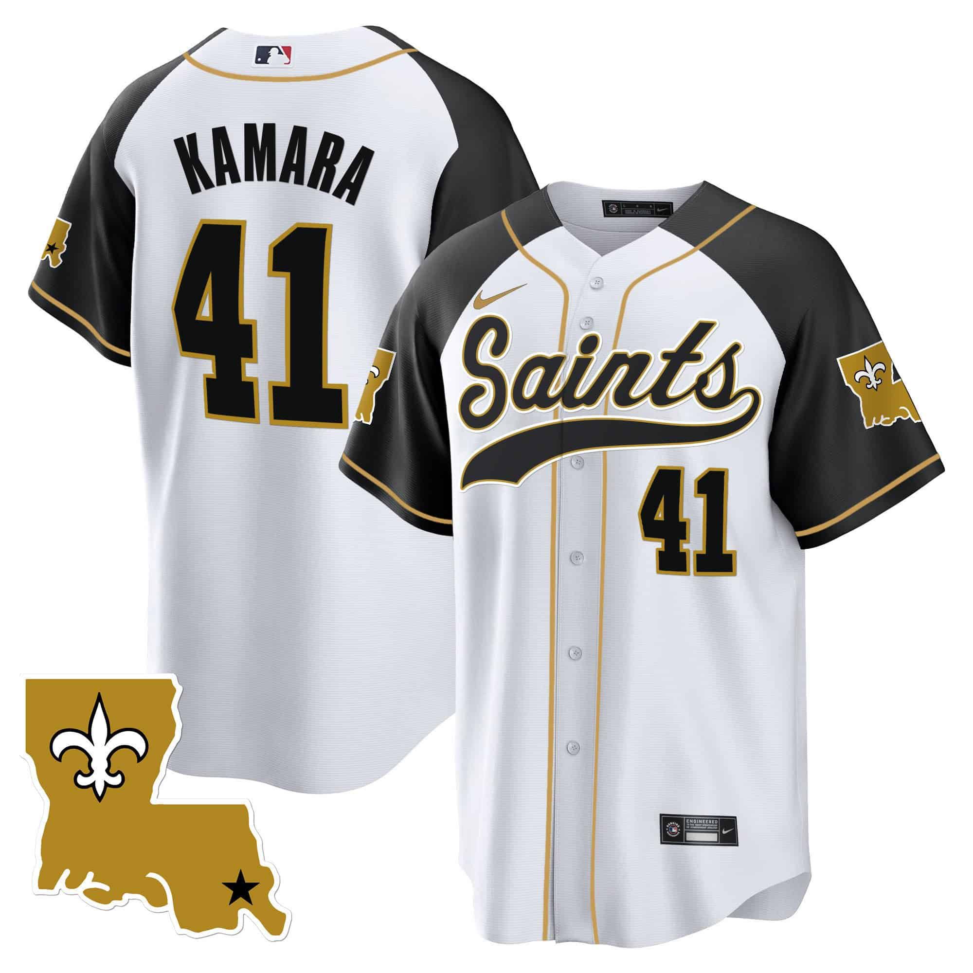 Men New Orleans Saints #41 Kamara White 2024 Nike 1987 Legacy Cool Base NFL Jersey style 1